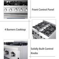 Anself THOR KITCHEN 30-inch Dual Fuel Range Stainless Steel Free Standing Gas Range 4.2 Cu. Ft Professional Kitchen... N3