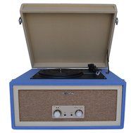 TechPlay CTA99 Blue 3speed portable turntable with matching stand. AUX in and Headphone jack and built-in speakers. N9