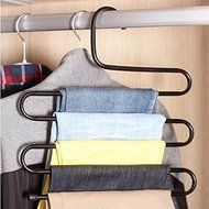 MuLuo Multifunction Serpentine S-type Multi-Layered Magic Pants Hanging Pants Rack Pants Folder green s N6