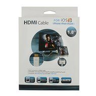 Dock connector to HDMI Cable support IOS 8.0 up,Demupai Male to Male 30 pin cable to HDMI cable 5.5 feet in white... N3