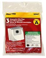 Shop Vac 1.5 Gallon, Vacuum Cleaner Paper Bags 3PK # 9066700, 90667