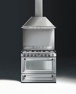 Smeg TRU90X 36" Free-Standing Dual Fuel Cavity "Victoria" Range, Stainless Steel N2