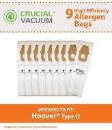 9 Hoover Platinum Type Q High Efficiency Allergy Filtration Vacuum Bags; Compare to Hoover Platinum Part # AH10000...