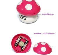 Makhry Mushroom Shaped New Portable Corner Desk Vaccum Cleaner Mini Cute Vacuum Cleaner Dust Sweeper (green) N18
