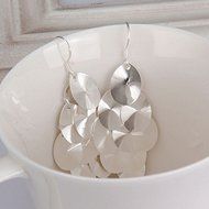 New Women 925 Sterling Silver Plated Fashion Leaf Dangle Studs Earrings Jewelry N4