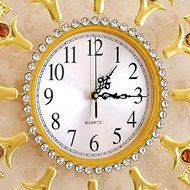 Creative golden diamond lily clock/ The sitting room quiet large wall clock/ European contracted round N4