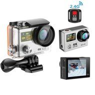 TONSEE Sport Camera H3R Ultra 4K HD 2.0 Inch Screen Action Camera Waterproof 30m+Remote Control - Silver