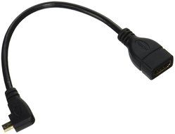 UCEC Down Angle Micro-HDMI to HDMI Cable - Male to Female - Supports Ethernet, 3D and Audio Return N19