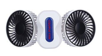 Bluestar Couples Mini Fan Dual Head Portable USB Rechargeable Personal Fan Quiet Operation Desktop Fan with LED...