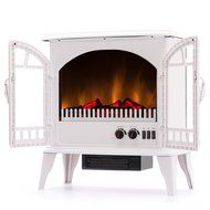 Jasper Free Standing Electric Fireplace Stove - 25 Inch Black Portable Electric Vintage Fireplace with Realistic... N7