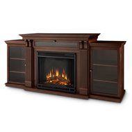 Real Flame 7720E Calie Entertainment Unit with Electric Fireplace, Large, Dark Walnut