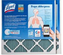 Lysol Triple Protection Furnace/AC Air Filter, 12" x 24" x 1", 2-Pack N9