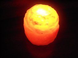 Himalayan Salt Double Candle Holder (2 holes; 5.5 x 2.5 x 2.1 inches) N3