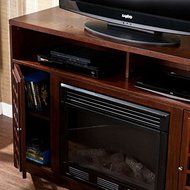 Espresso Media Tv Stand Console Electric Fireplace Mantle N2