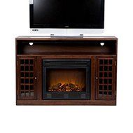 Espresso Media Tv Stand Console Electric Fireplace Mantle N5