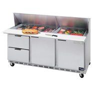 Beverage Air SPED72-08-2 Elite Series Three-Section Sandwich Top Refrigerated Counter 21.5 cu. ft.