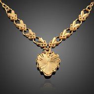18K Rose Gold Filled Filigree Heart Pendant Necklace Chain Fashion Women Jewelry N3