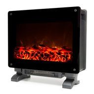 Marino Free Standing Electric Fireplace Stove - 19.5 Inch Black Portable Electric Fireplace with Realistic Fire...
