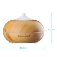 VicTec New Wood Grain 300ml Aroma Essential Oil Diffuser Ultrasonic Cool Mist Whisper-Quiet Humidifier with 7... N2