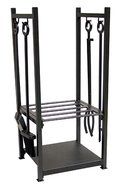 UniFlame Black Wrought Iron Log Rack with Tools