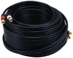 Monoprice 105349 75-Feet 22AWG Premium 2 RCA Plug to2 RCA Plug Cable - Black