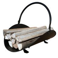 Amagabeli Fire Wood Basket Log Holder for Fireplace Firewood Rack , Black , Metal N2