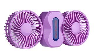 Bluestar Couples Mini Fan Dual Head Portable USB Rechargeable Personal Fan Quiet Operation Desktop Fan with LED... N4