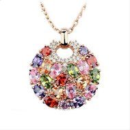 Long Chain Women Fashion Crystal Rhinestone Silver Gold Pendant Necklace Gift