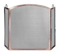 3 Panel Antique Copper Fireplace Screen