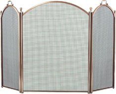 Antique Brass 3 Fold Arched Screen - 34 inch