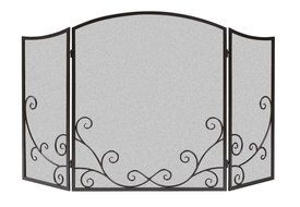 Panacea Products 15981 3-Panel Flourishing Scrolls Screen for Fireplace