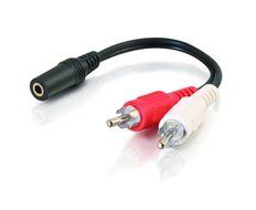 C2G / Cables To Go 40424 Value Series One 3.5mm Stereo Female to Two RCA Stereo Male Y-Cable (6 Inch, Black) N2