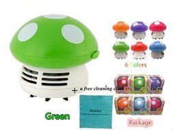 Makhry Mushroom Shaped New Portable Corner Desk Vaccum Cleaner Mini Cute Vacuum Cleaner Dust Sweeper (green) N21