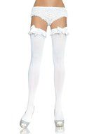 Leg Avenue Women's Ruffle Bow Thigh Highs N2
