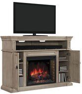 ClassicFlame 28MM4684-T477 Wyatt TV Stand for TVs up to 65&quot;, Soft Gray White (Electric Fireplace Insert sold separately)