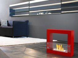 Ignis Tectum Mini White Freestanding Ventless Ethanol Fireplace N3