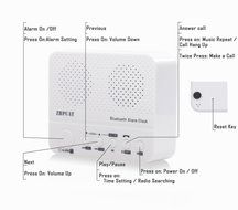 ZHPUAT Portable Bluetooth Alarm Clock Radio with FM Radio, Wireless Speaker, Aux-In and TF Card Music, USB Charging... N2