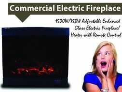 New Insert Style 1500W/750W Electric Fireplace Space Heater 1500 Watts w/Remote N2