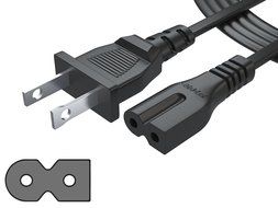 [UL Listed] Pwr+ 6Ft 2 Prong Polarized Power Cord for Arris Router Modem; Vizio, Sharp Sanyo Emerson TV; Sony... N5