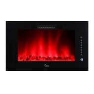 Caesar Luxury Linear Wall Mount Recess Freestanding Multicolor Flame Electric Fireplace, 30-Inch N2