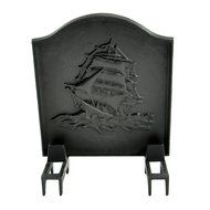 Woodeze Home Indoor Outdoor Antique Style Decorative Cast Iron Fireback - Ship 20" H x 17" W