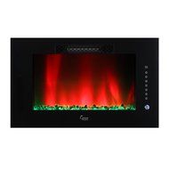 Caesar Luxury Linear Wall Mount Recess Freestanding Multicolor Flame Electric Fireplace, 30-Inch N3