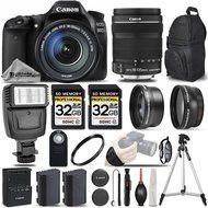 Canon EOS 80D Wi-Fi Full HD 1080P Digital SLR Camera + Canon 18-135mm IS STM Lens + Flash + 0.43x Wide Angle Lens... N5