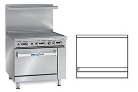 Imperial Commercial Restaurant Range 72&quot; With 6 Burner 36&quot; Griddle 2 Standard Oven Nat Gas Ir-6-G36