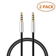 Audio Cable, Archeer 3.5mm Stereo Audio Cable 4-Pole Male to Male Extension Cord for Smartphone, Tablets, Headset... N3