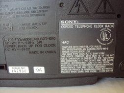 Classsic Sony Dream Machine FM/AM Alarm Clock Radio/ID Telephone (Model SCT-ID10) N4