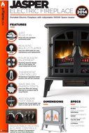 Jasper Free Standing Electric Fireplace Stove - 25 Inch Black Portable Electric Vintage Fireplace with Realistic... N9