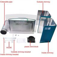 toyofmine 30" Kitchen Wall Mount Stainless Steel Glass Range Hood Stove Vents N4