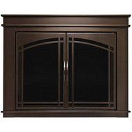 Pleasant Hearth Farlane Cabinet Prairie Arch Style Fireplace Glass Door, Oil Rubbed Bronze, Small, FA-5700
