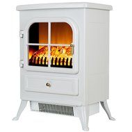 FIREBIRD 15" Tempered Glass Freestanding Portable 1500W Adjustable 5200BTU 2 Setting Electric Bedroom Fireplace